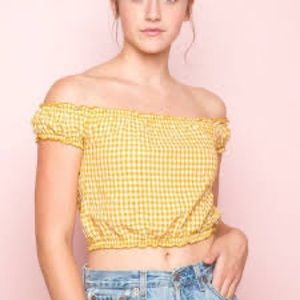 Brandy Melville gingham crop top